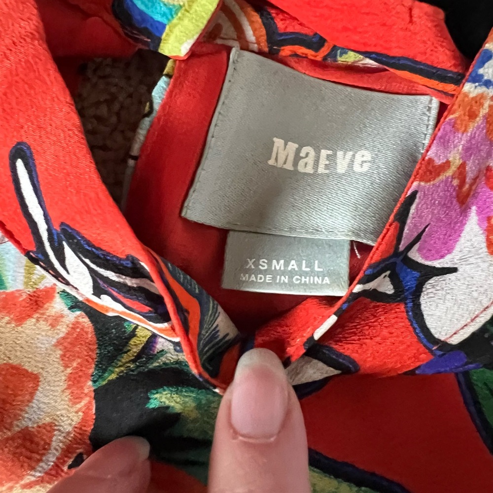 Anthropologie Maeve Orange/Floral Sleeveless Swing Dress - Picture 7 of 8
